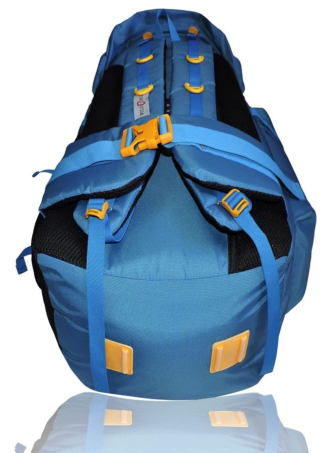 WILD MODA 70 LT WATERPROOF HIKING AND TREKKING BAG WITH LAPTOP COMPARTMENT (Blue & Black) - Image 2